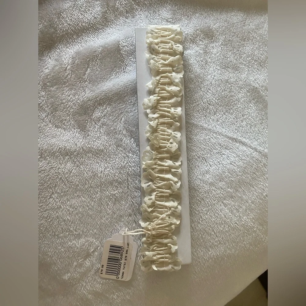 NWT Baby Girl Off White Christening Headband Baptism Wedding Pearl  Hairband - Picture 4 of 4